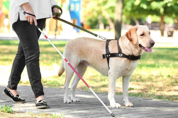 O que não fazer com um CÃO GUIA em serviço